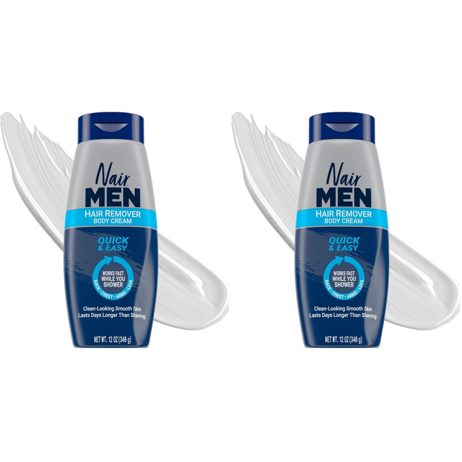 Nair Men Hair Remover Body Cream, 12 Oz | Quick & Easy Body Hair Removal, Use for Chest, Back, Arms & Legs, Removes Stubborn Short Hairs, Dermatologist-Tested