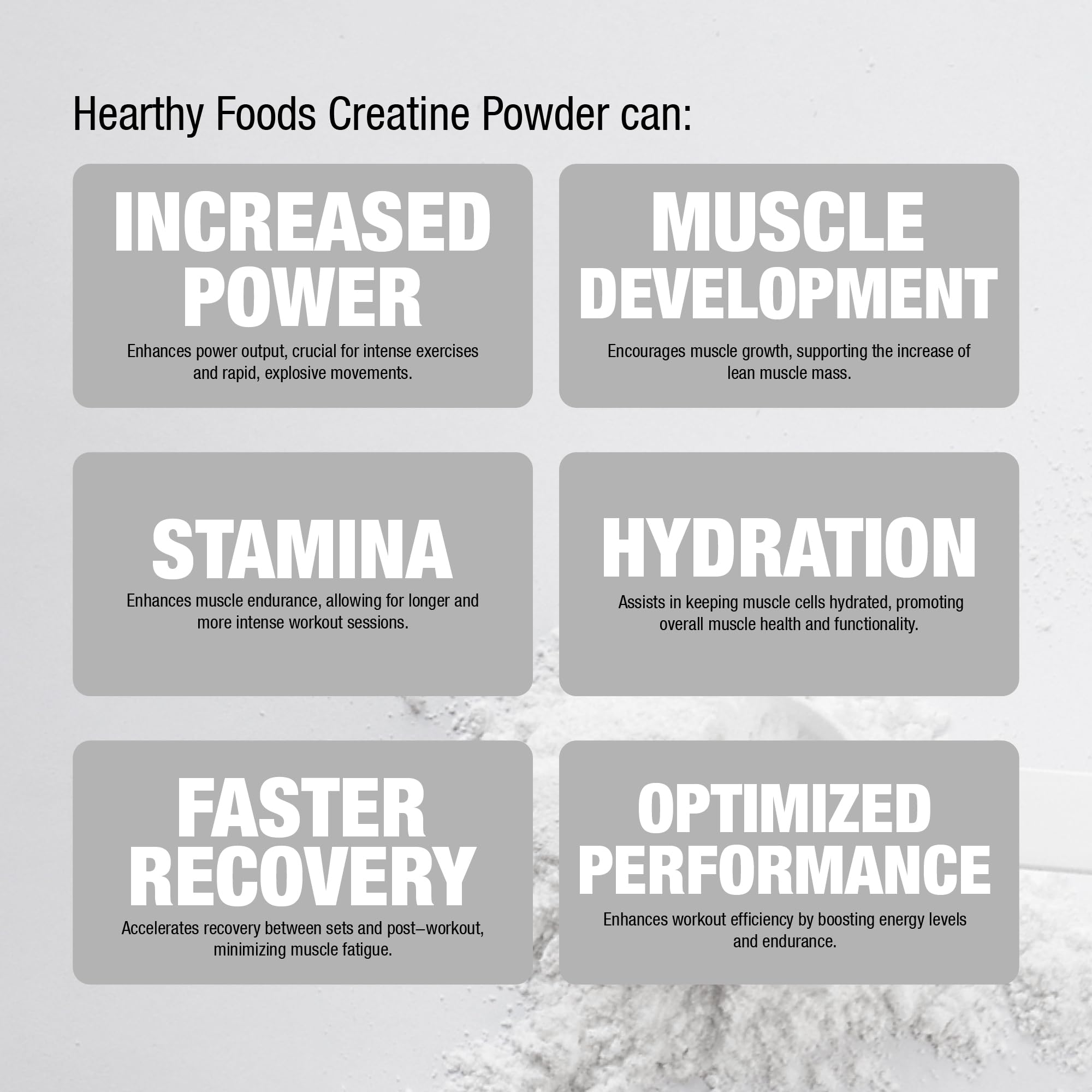 HEARTHY FOODS Creatine Monohydrate Micronized Powder 500G - 100 Servings, 5000mg Per Serving (5g) - for Men & Women Muscle Growth & Recovery - UNFLAVORED