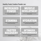 HEARTHY FOODS Creatine Monohydrate Micronized Powder 500G - 100 Servings, 5000mg Per Serving (5g) - for Men & Women Muscle Growth & Recovery - UNFLAVORED