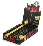 RAW Classic Black 1 1/4 Size Natural Unrefined Ultra Thin 79mm Rolling Papers (6 Packs)