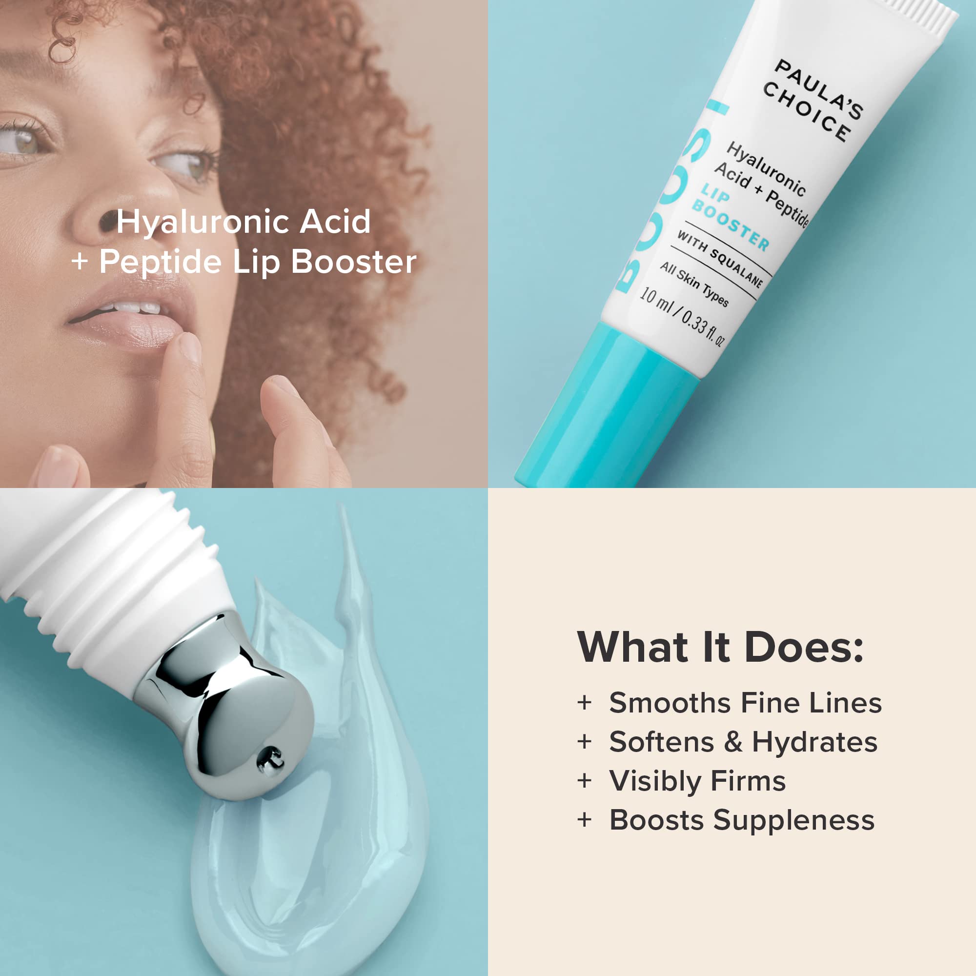 Buy now Paula's Choice BOOST Hyaluronic Acid + Peptide Lip Booster, Hydrating Treatment for Lip Volume, Loss of Firmness & Fine Lines, with Squalane, Fragrance-free, 0.33 Fluid Ounces at indiglob india