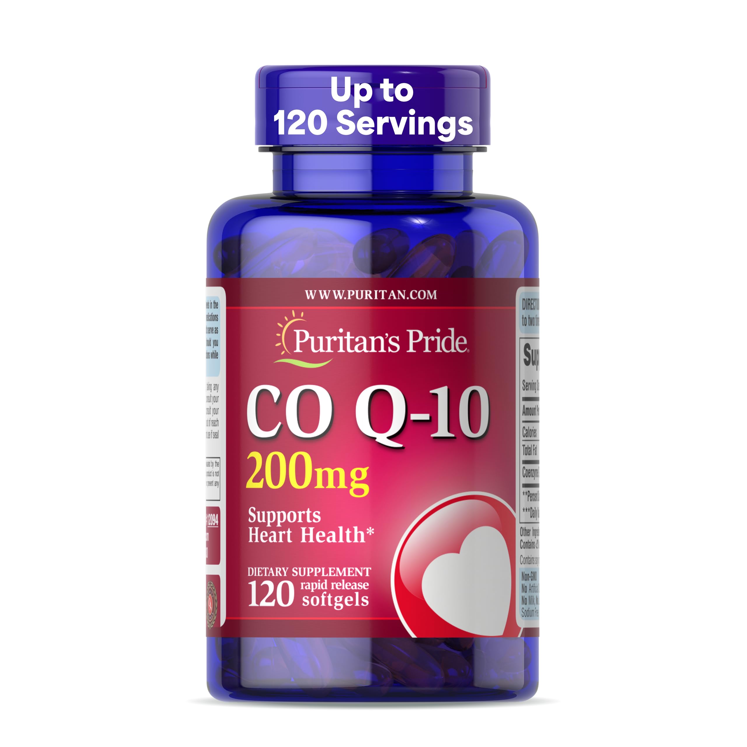 Puritan's Pride Coenzyme CoQ10 200mg, 120 Rapid Release Softgels