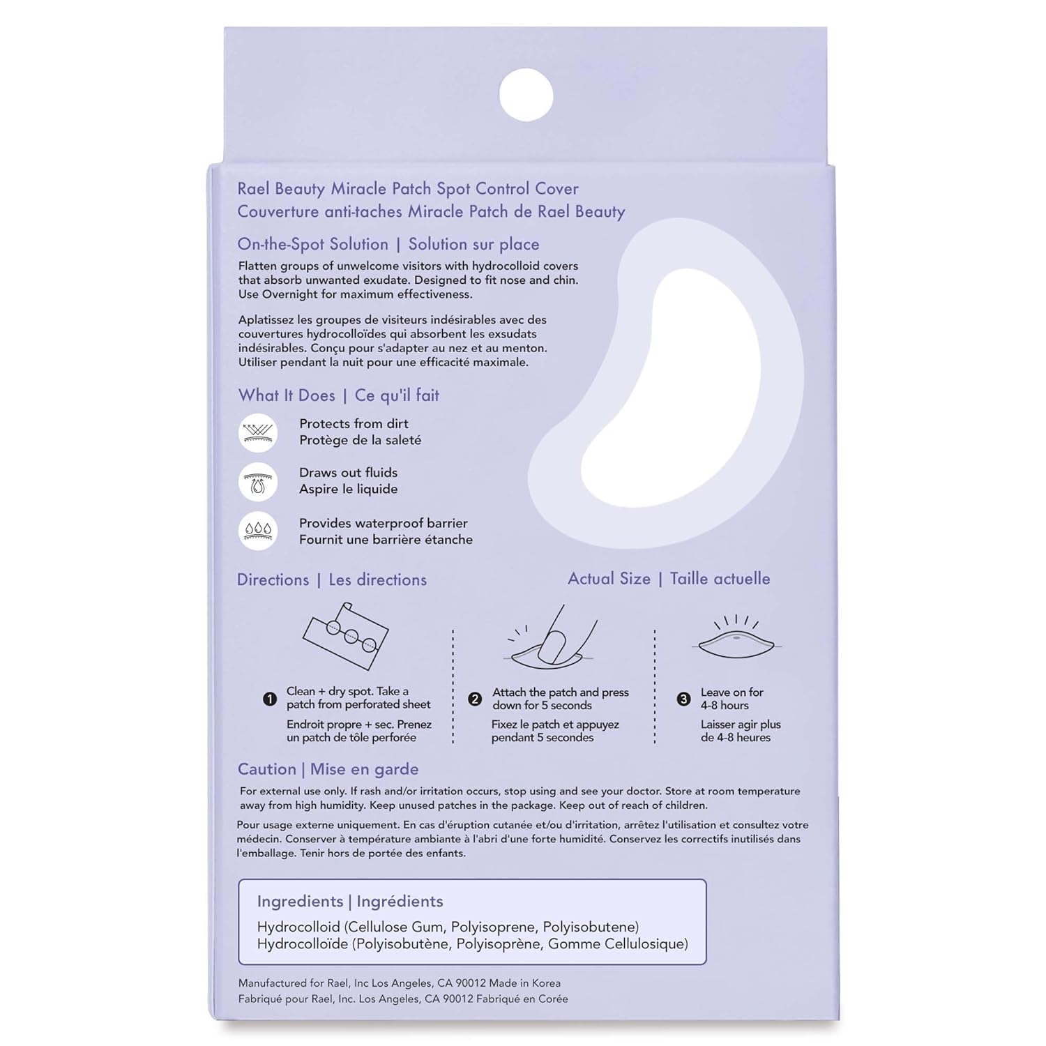 Buy now Rael Pimple Patches, Miracle Spot Control Cover - Hydrocolloid Acne Patch, Strips for Zits and Blemish, Korean Skin Care, Vegan, Cruelty Free (10 Count) at indiglob india
