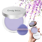 Matte Foundation Powder, Jelly Setting Powder with Mini Puff, Powder-free Oil Control Face Pressed Powder Creates Long-Lasting Silky Blurring Waterproof Makeup