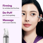 VT COSMETICS Reedle Shot Firming Eye Cream, 0.51 fl oz/15ml | 9-Peptide Complex, Bakuchiol & Hyaluronic Acid, Vibrating Metal Applicator for Puffiness, Fine Lines & Wrinkles