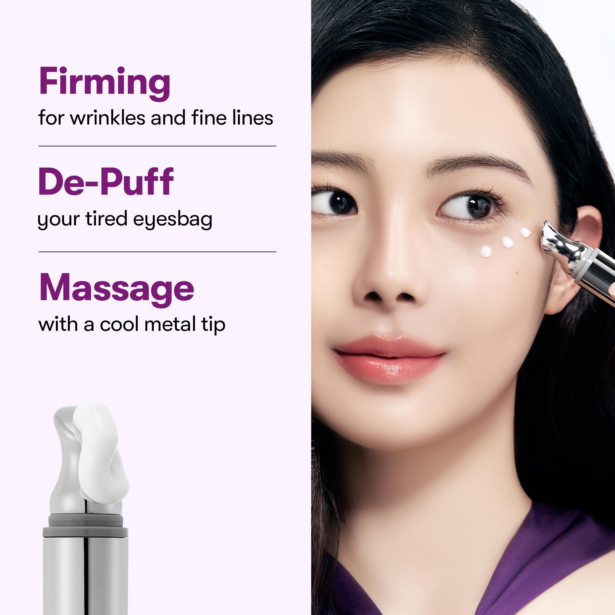VT COSMETICS Reedle Shot Firming Eye Cream, 0.51 fl oz/15ml | 9-Peptide Complex, Bakuchiol & Hyaluronic Acid, Vibrating Metal Applicator for Puffiness, Fine Lines & Wrinkles