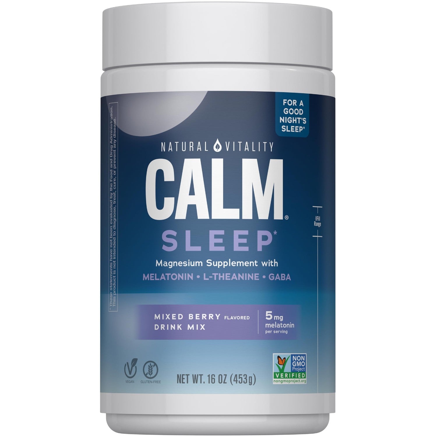 Natural Vitality Calm Sleep Capsules | Magnesium with Melatonin, L-Theanine & Gaba Supplement | For a Good Night's Sleep | Non-GMO, Gluten Free & Vegan | 120 Count