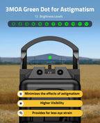 CVLIFE WolfCloak X03 Motion Awake Green Dot Sight for RMR Footprint, 3 MOA Reflex Sight with 0.33" Ultra-Low Profile & 24mm Lens for Full-Sized Pistols, Optics Adapter for MOS & 21mm Picatinny Base