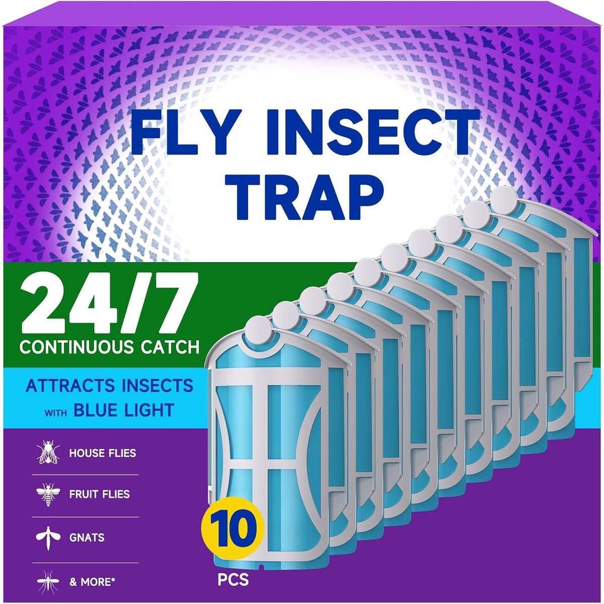 10 Pack Flying Insect Trap Refills, Compatible with M364 M364A and Max - Easy to Use