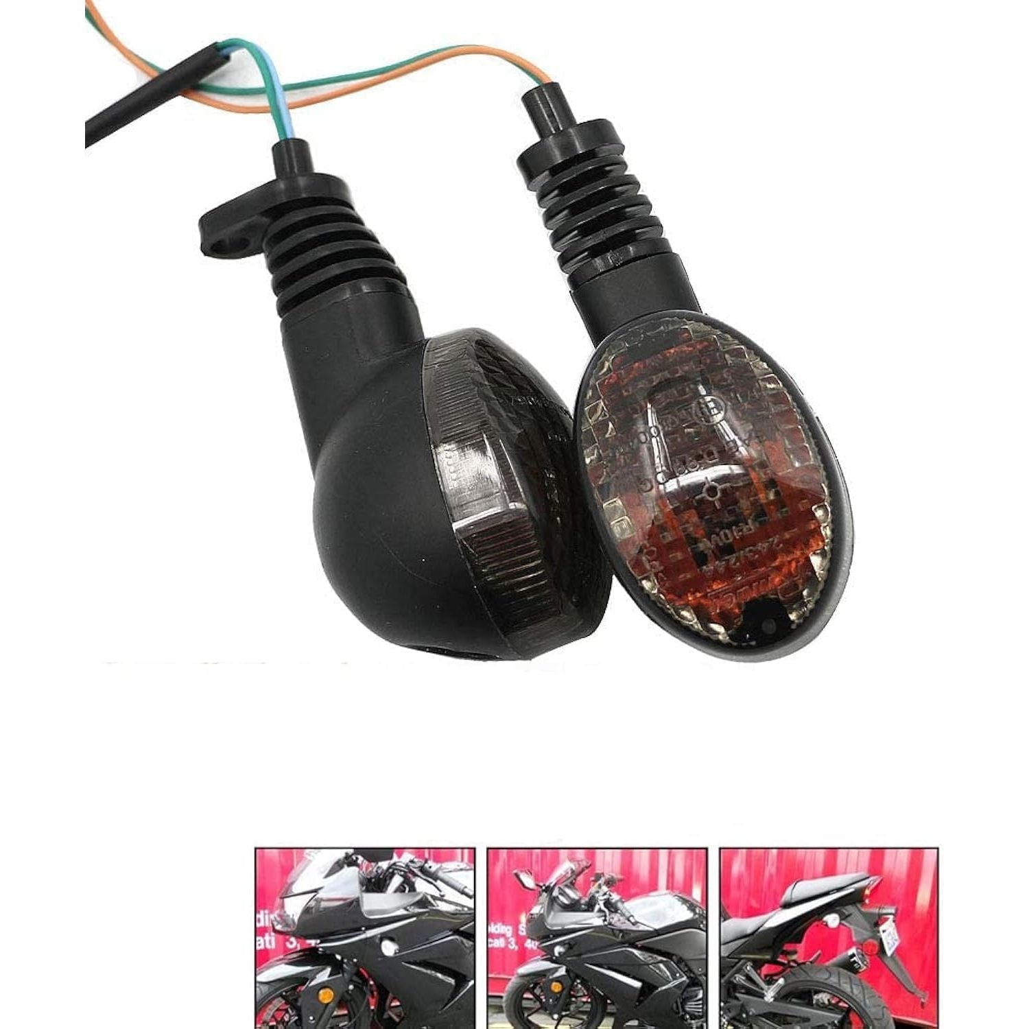 Buy now motoparty Motorcycle Turn Signals For KAWASAKI EX250R NINJA 250R KLX250S KLX250SF VN650 Vulcan S Front/Rear Turn Signal Indicator Light Blinker Lamp Motorcycle,(Transparent Shell) Smoke Shell at indiglob india