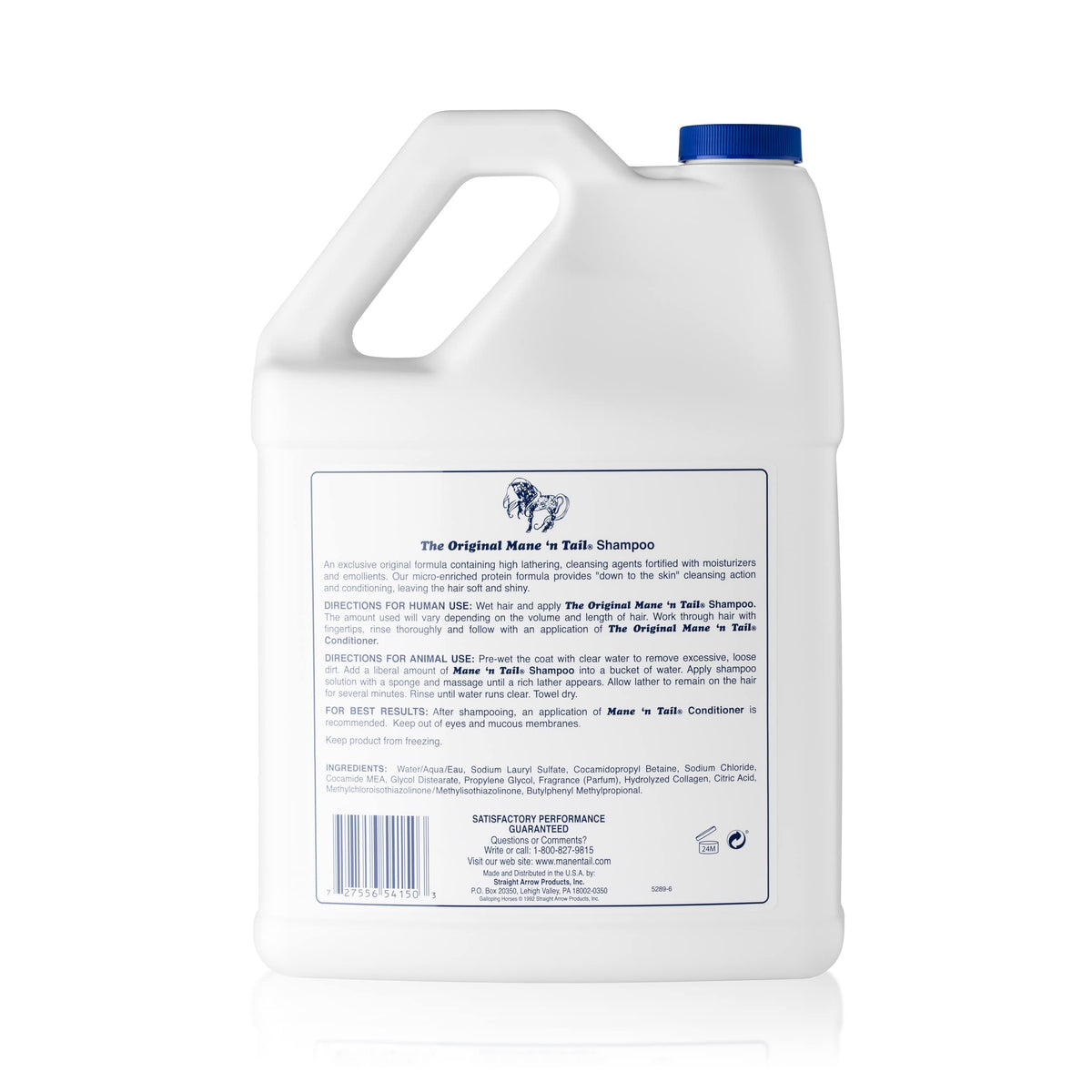 Mane ’n Tail Original Horse Shampoo, Protein-Enriched Grooming Formula for Soft Shiny Coats, Manes & Tails, Deep Cleansing with Hydrolyzed Collagen 1 Gallon