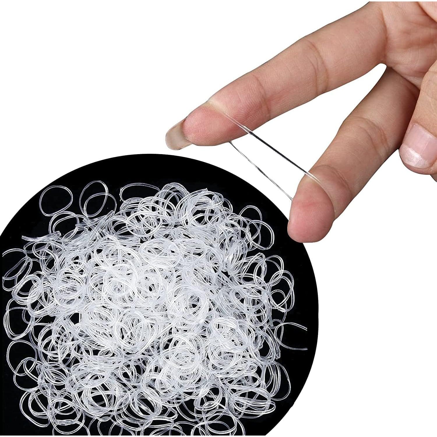 Cosy Companions 100x Black Rubber Bands For Hair, Small Elastic Hair Ties, Hair Bands No Damage, Tiny Hair Elastics, Hair Accessories For Braids, Mini, Little, Rubberbands