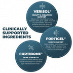 Advanced Collagen Complex with VERISOL®, FORTIBONE® & FORTIGEL, 30 Servings | Supports Hair, Skin, Bone & Joint Support - Clinically Studied Grass-Fed Hydrolyzed Collagen - Non GMO, 3rd Party Lab Tested