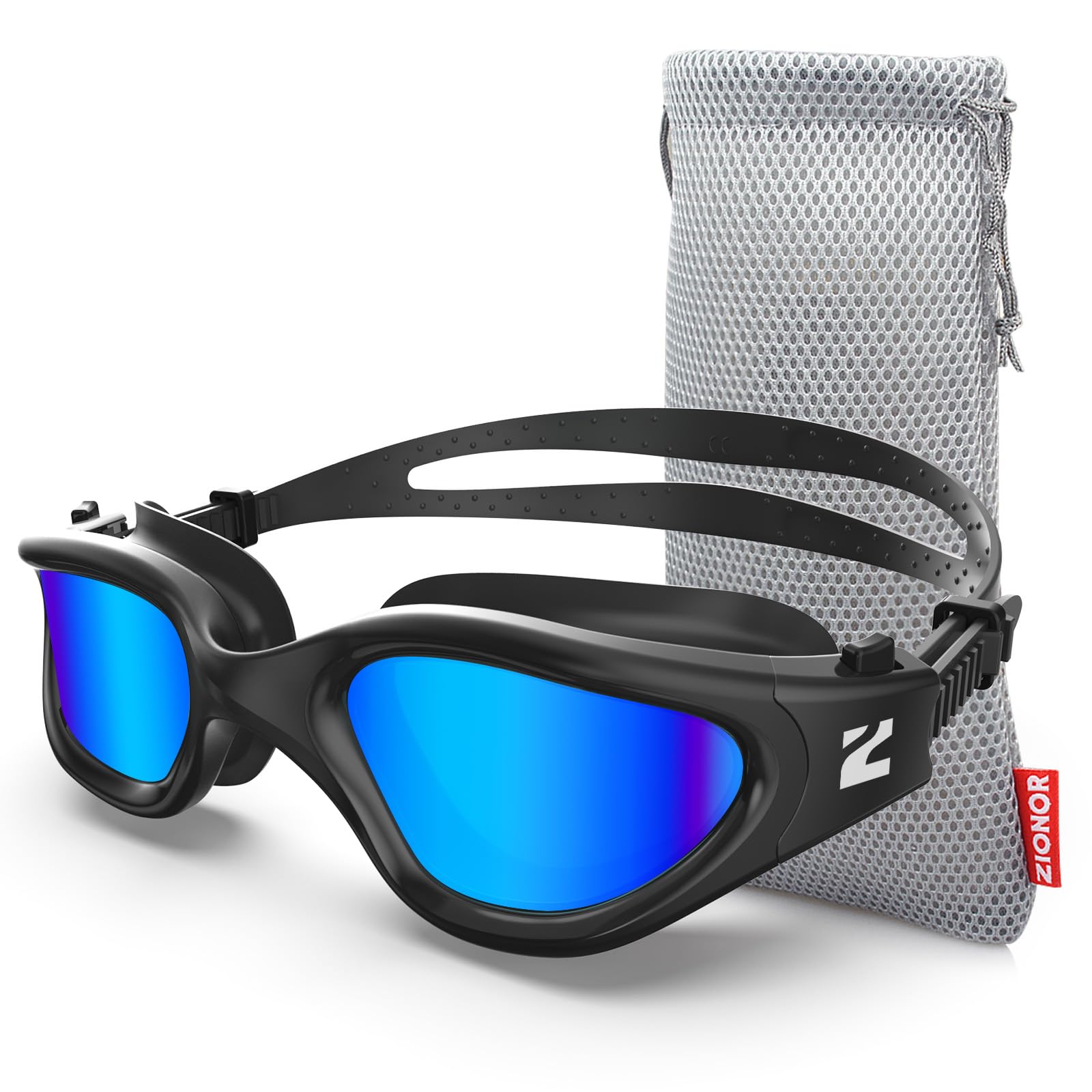Buy now ZIONOR Swim Goggles, G1 SE Swimming Goggles Anti-Fog for Adult Men Women One Size B8-blue Lens Allblack Frame at indiglob india