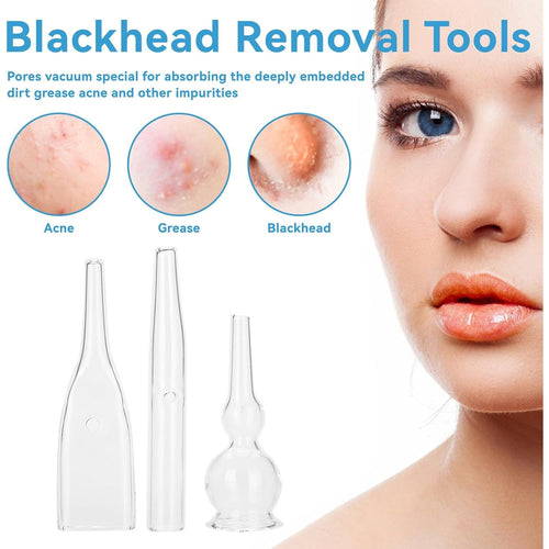 Buy now 3pcs Vacuum Glass Tube Kit, Blackhead Removal Facial Suction Pore Vacuum Cleaner for Face Cleanser Blackhead Removal Machine Microdermabrasion Machine Accessories at indiglob india