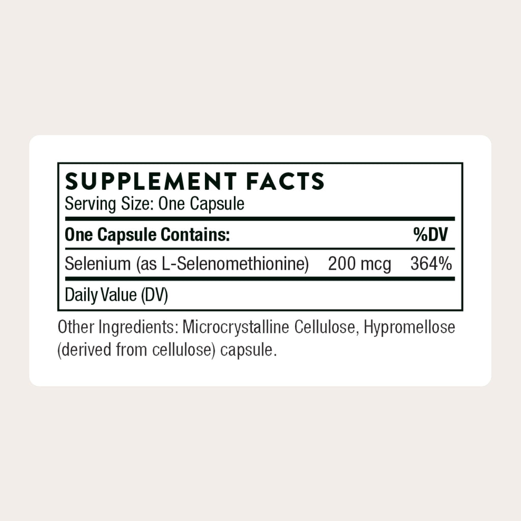 THORNE Selenium, 200 mcg L-Selenomethionine Supplement, 60 Capsules | Supports Healthy Thyroid Function, Immune Function, Healthy Aging & Antioxidant Defense*, NSF Contents Certified