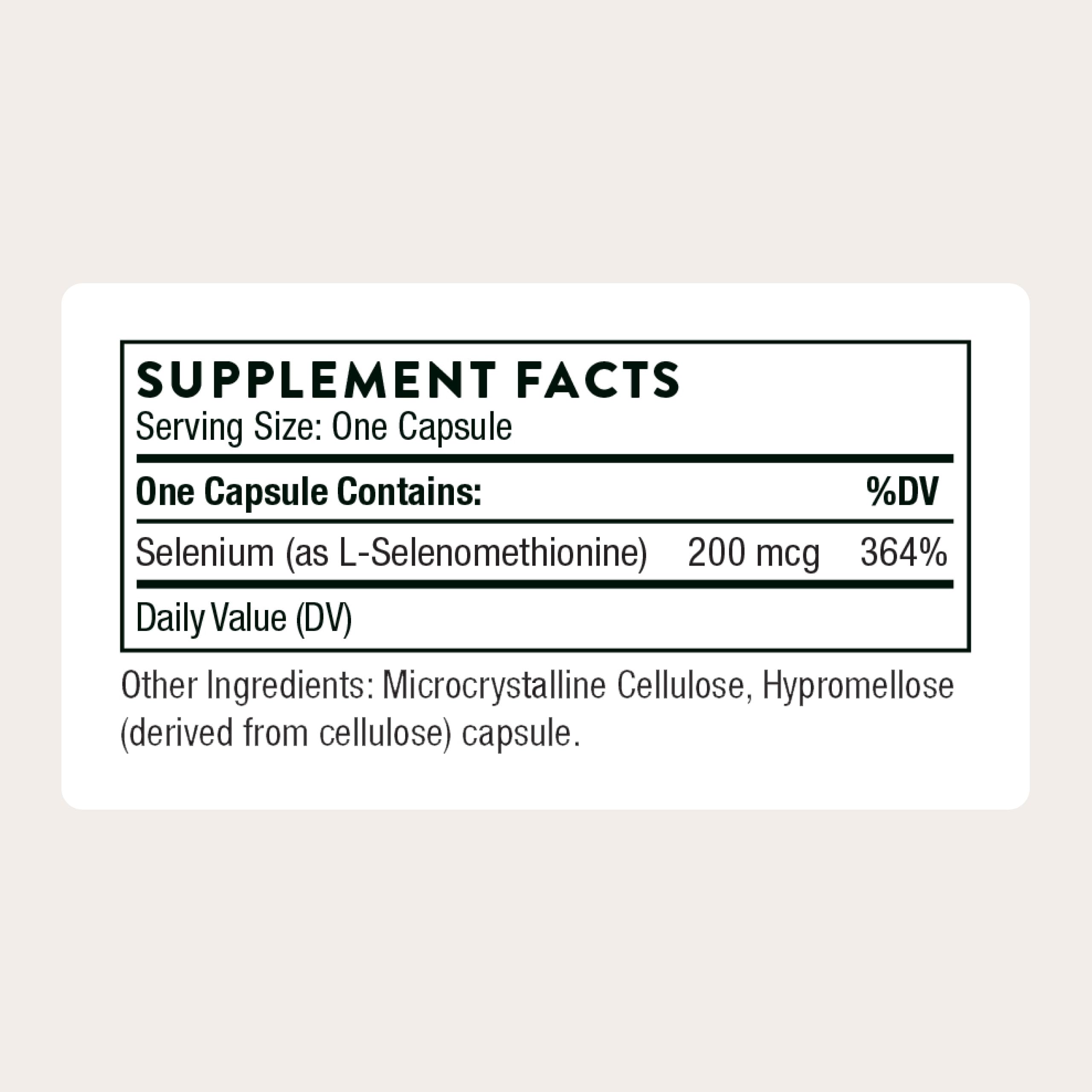 THORNE Selenium, 200 mcg L-Selenomethionine Supplement, 60 Capsules | Supports Healthy Thyroid Function, Immune Function, Healthy Aging & Antioxidant Defense*, NSF Contents Certified