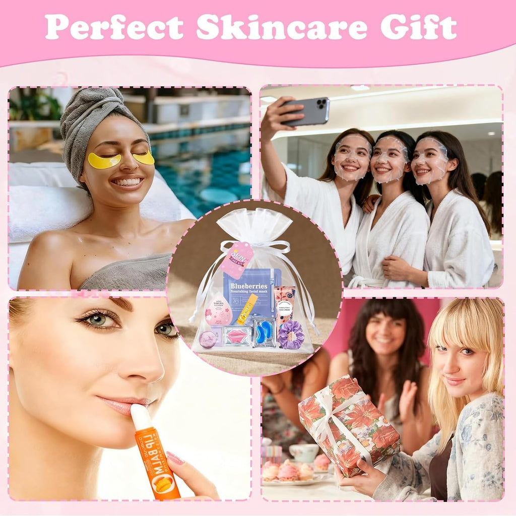 132 PCS Spa Party Supplies for Women, Spa Party Favors Includes Face Masks, Lip Masks, Eye Masks, Hand Cream, Lip Balm, Bath Bombs, Spa Birthday Sleepover Party Supplies Spa Party Favors
