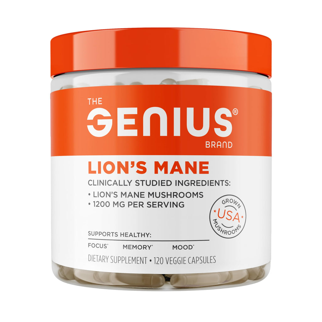 The Genius Brand Genius Lion's Mane, Memory & Focus, 120 Veggie Ct