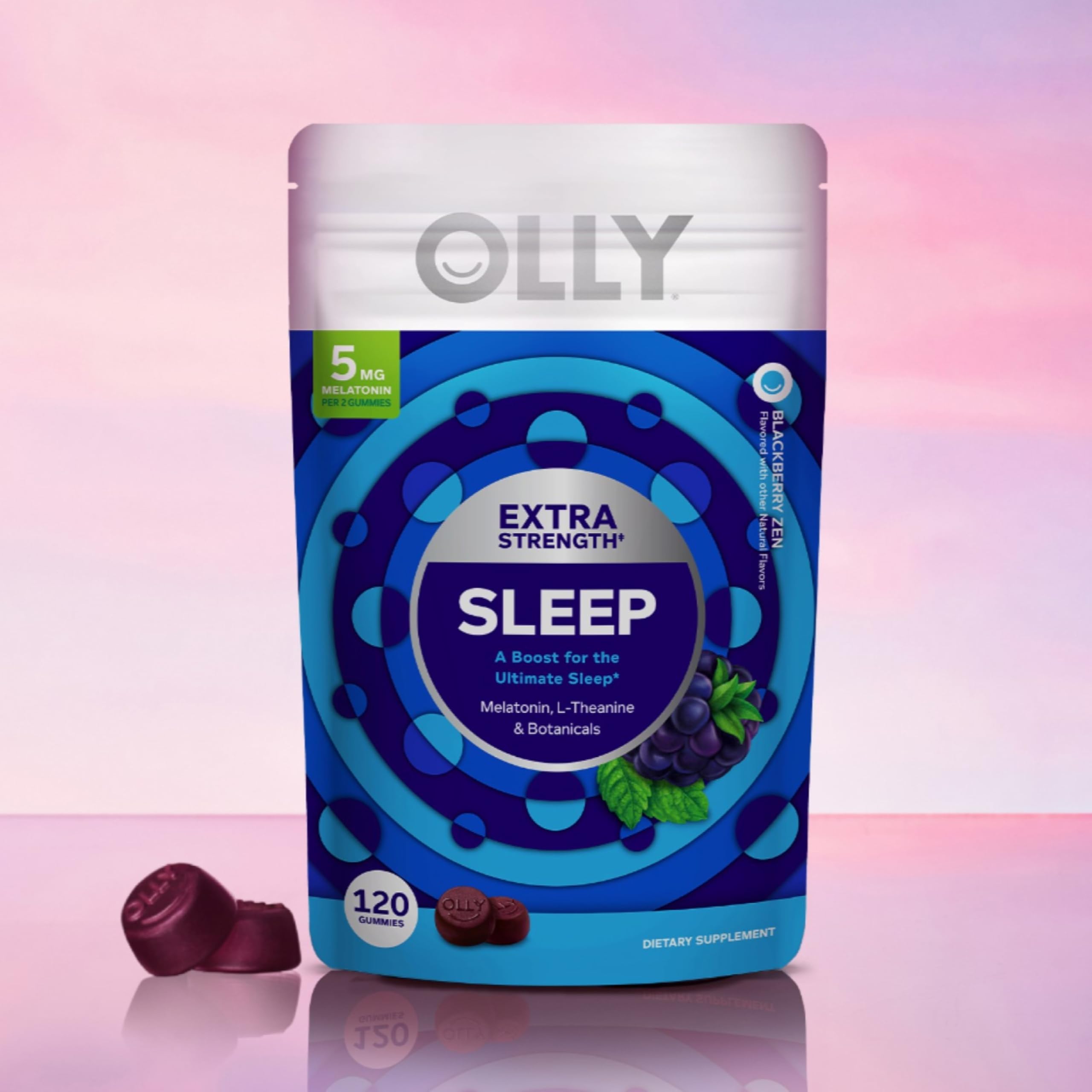 OLLY Extra Strength Sleep Pouch, 5 mg Melatonin, L-Theanine - 120 Count