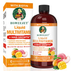 Liquid Multivitamin for Hair Growth | Biotin 10000mcg | Hair & Skin Support Supplement | Clinically Tested for Thicker Hair & Skin Elasticity | Suitable for Women & Men, Ages 18+ | 15.22 Fl Oz (2)