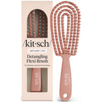 Kitsch Flexi Flow Detangler Brush, Hair Brushes For Women - Haze Blue | Brush Detangler for Women, Men & Kids, Curly Hair Brush w/ Bendable Frame, Bounce Curl Defining Brush for Wet or Dry Strands