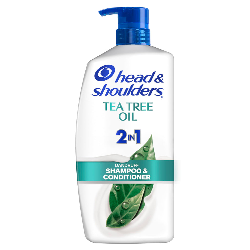 Head & Shoulders Tea Tree Oil 2-in-1 Anti-Dandruff Shampoo and Conditioner, 72-Hour Protection, 1% Pyrithione Zinc, 28.2 fl oz