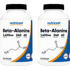 Nutricost Beta-Alanine Capsules 3400mg, 240 Capsules, 60 Servings | Potent Beta Alanine, Gluten Free & GMO-Free, 850mg Per Cap