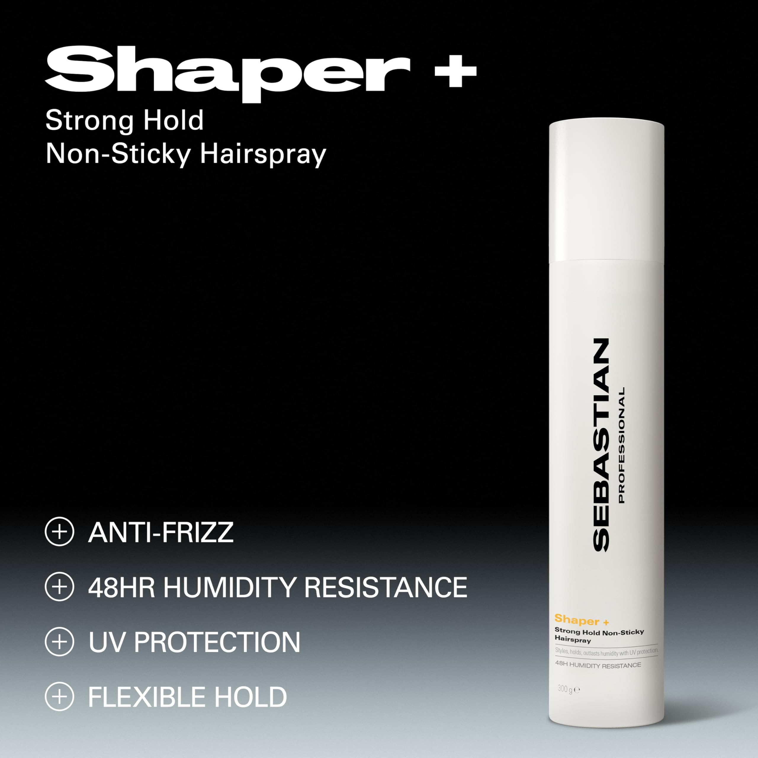 Sebastian Professional Shaper Plus Hairspray, 50% VOC | Humidity Resistant | Extra Hold | Non-Sticky Hairspray