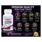 KAPPA NUTRITION Mineral 13 in 1 Advanced Complex with Albion® Chelated Minerals & MenaQ7® MK-7 Vitamin K2 | Calcium, Zinc, Selenium, Chromium, Iodine & Trace Minerals | 90 Vegan Capsules