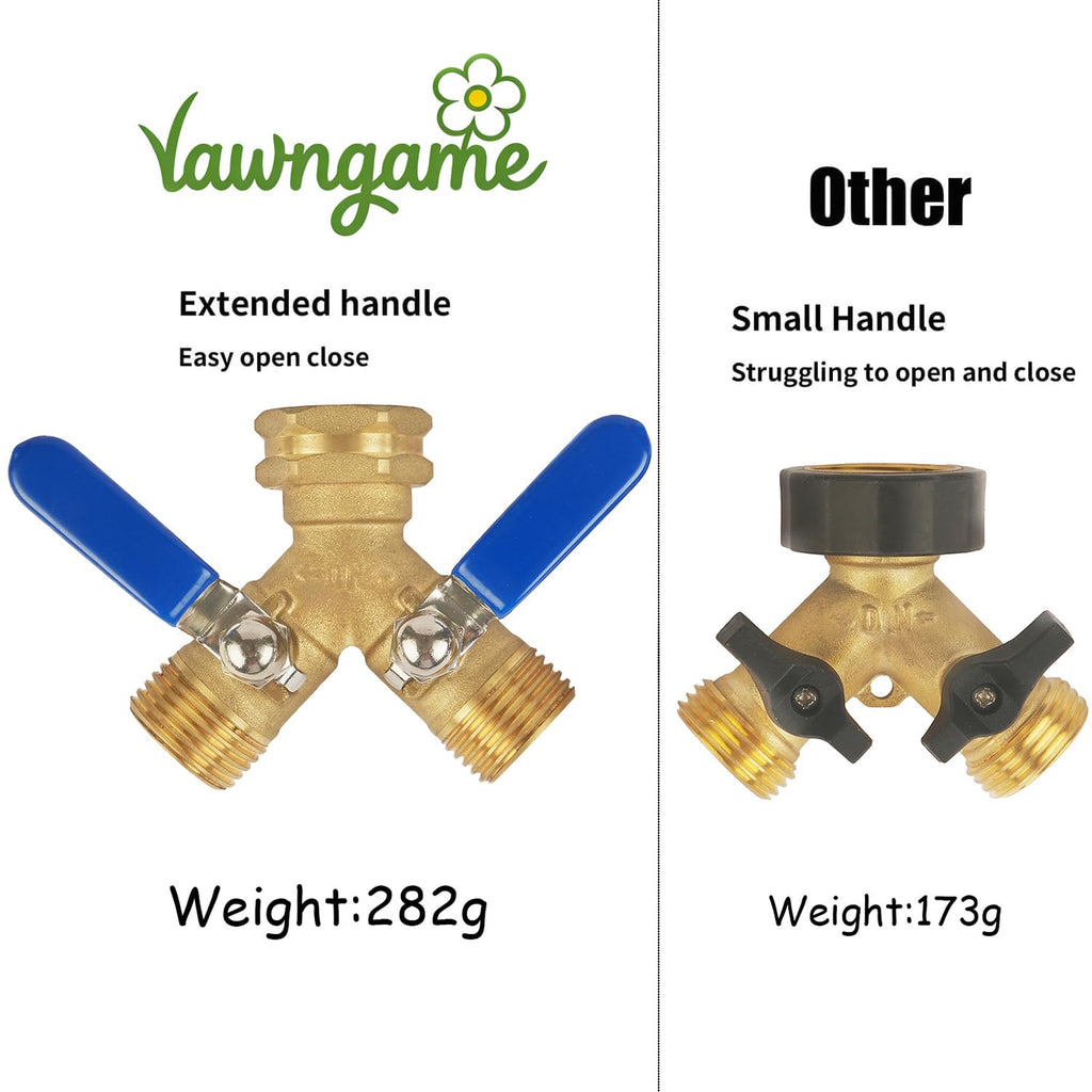 Hose Splitter 2 Way Heavy Duty, Full Flow Garden Hose Splitter