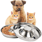 SOUJOY 2 Pack Stainless Steel Puppy Bowls, Pet Slow Feeder Bowls, Non-Skid Dog Food and Water Bowl, Feeding Weaning for Small Medium Large Dogs, Cat, Pets, Multiple Puppies