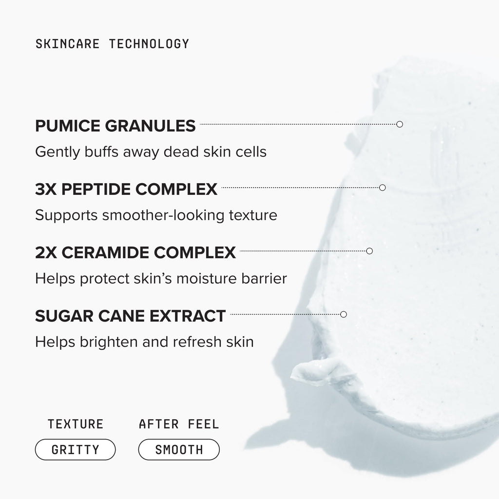 DRMTLGY Microdermabrasion Scrub | Gentle Facial Exfoliating Scrub | Dull skin renewal, Rough texture smoothing, Pumice exfoliation, Polished finish, Gentle exfoliation