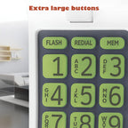AT&T Trimline Corded Phone, No AC Power Needed, Extra Large Buttons, Visual Ringer, Lighted Keypad, 10-Number Speed Dial, Wall Mountable, White | 213