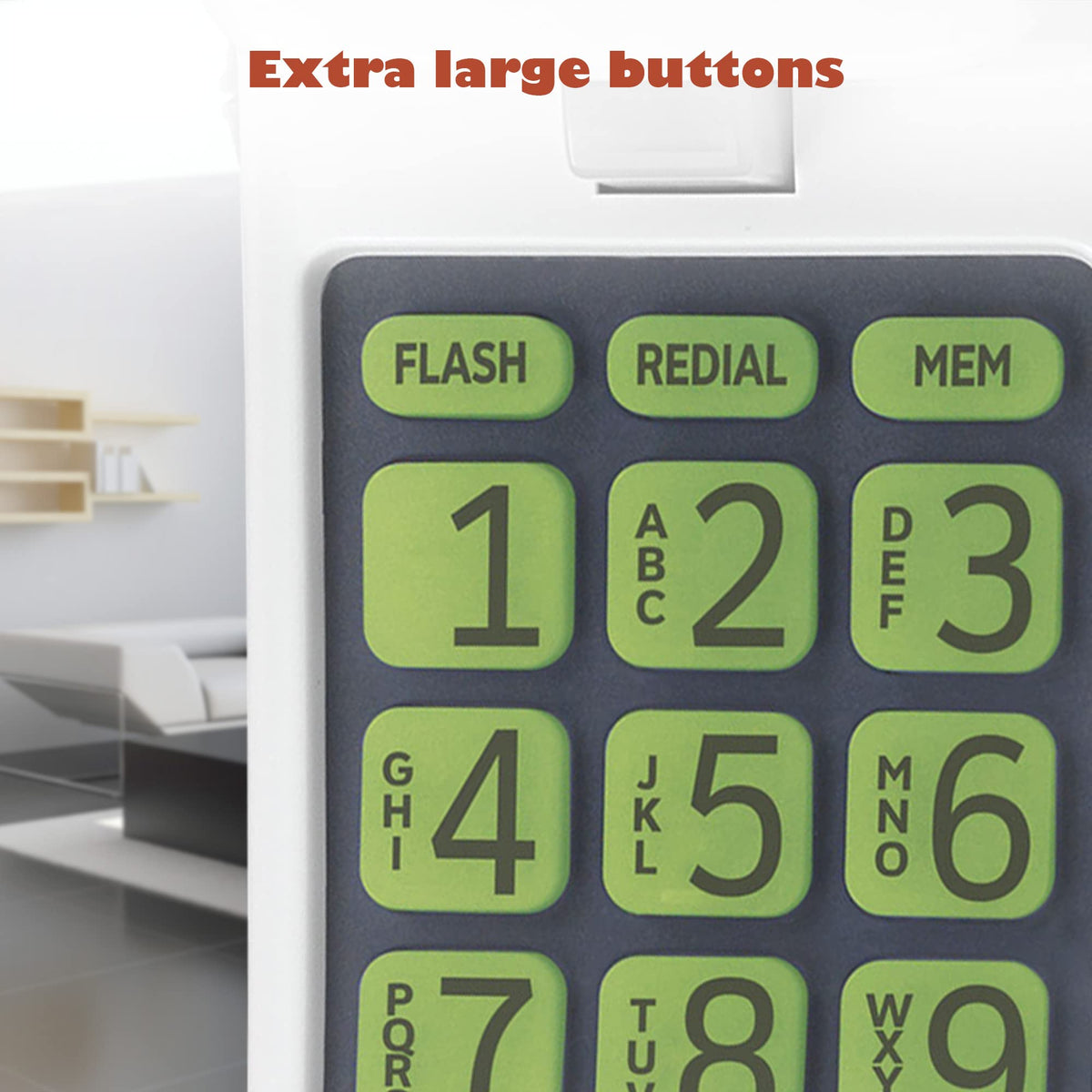 AT&T Trimline Corded Phone, No AC Power Needed, Extra Large Buttons, Visual Ringer, Lighted Keypad, 10-Number Speed Dial, Wall Mountable, White | 213