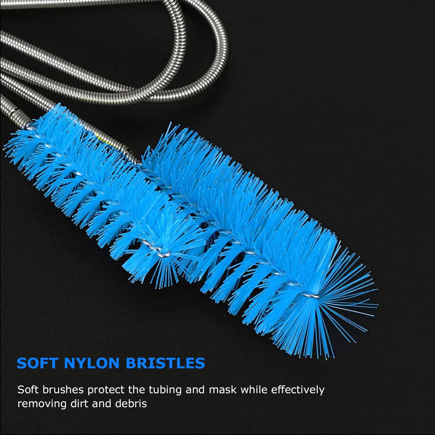 Buy now CPAP Tube Cleaning Brush-7 Feet Flexible + 7 Inches Handy Stainless Steel Wire Bristle Brush- Fits for Standard 22mm Diameter Tubing at indiglob india