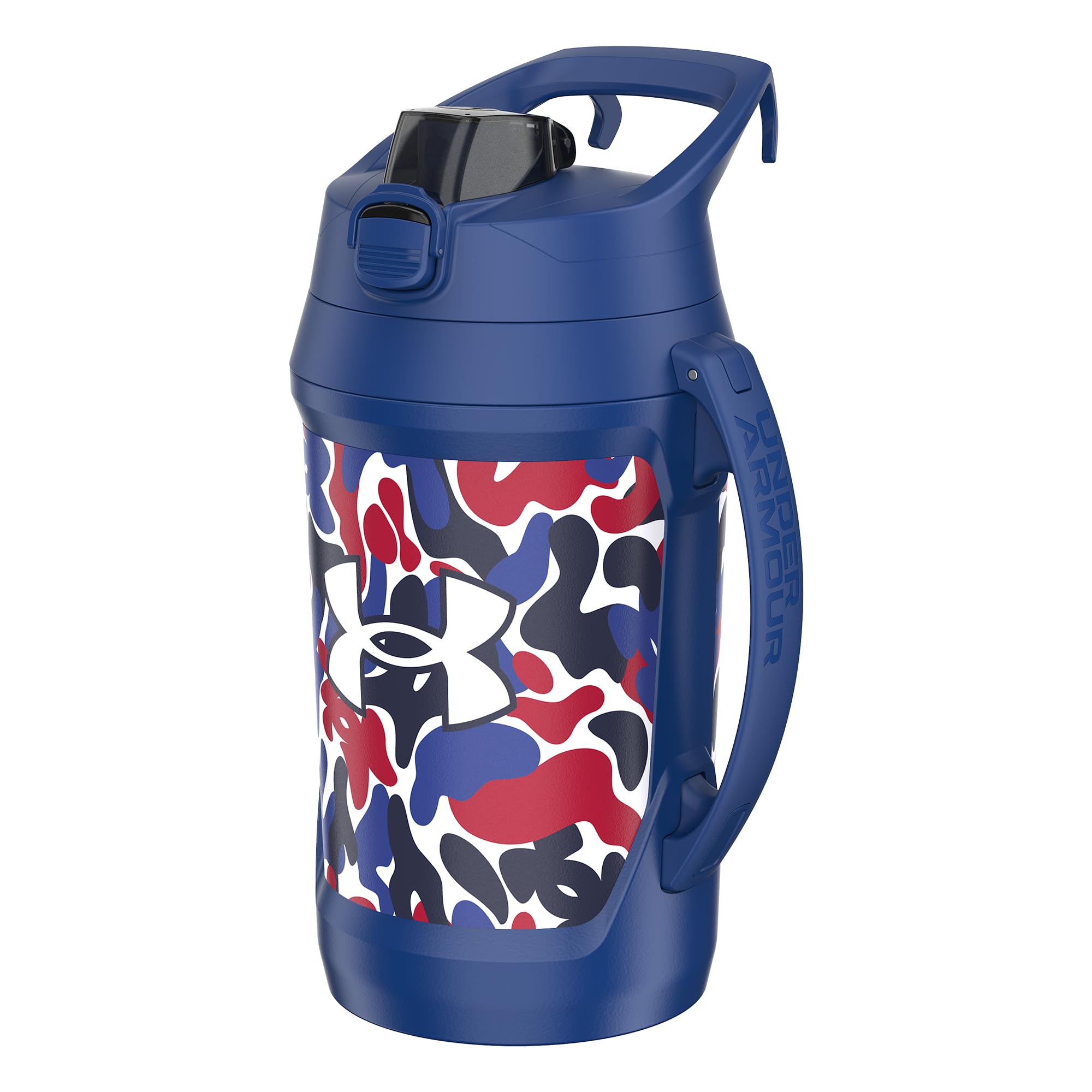 Buy now Under Armour Half Gallon Water Bottle Insulated, 64oz Insulated Water Bottle with Handle, Fence Hook, Leak Resistant, for Baseball, Football & More, Academy/Black at indiglob india