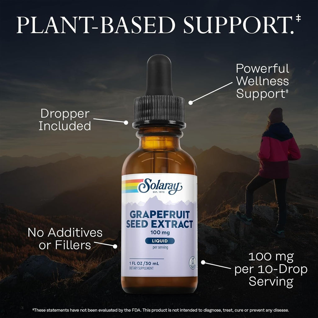 Buy now SOLARAY Grapefruit Seed Extract Drops 100mg - Wellness Support Supplement - Convenient Liquid Drops, 60-Day Money Back Guarantee, Lab Verified, Approx. 100 Servings, 1 FL OZ at indiglob india