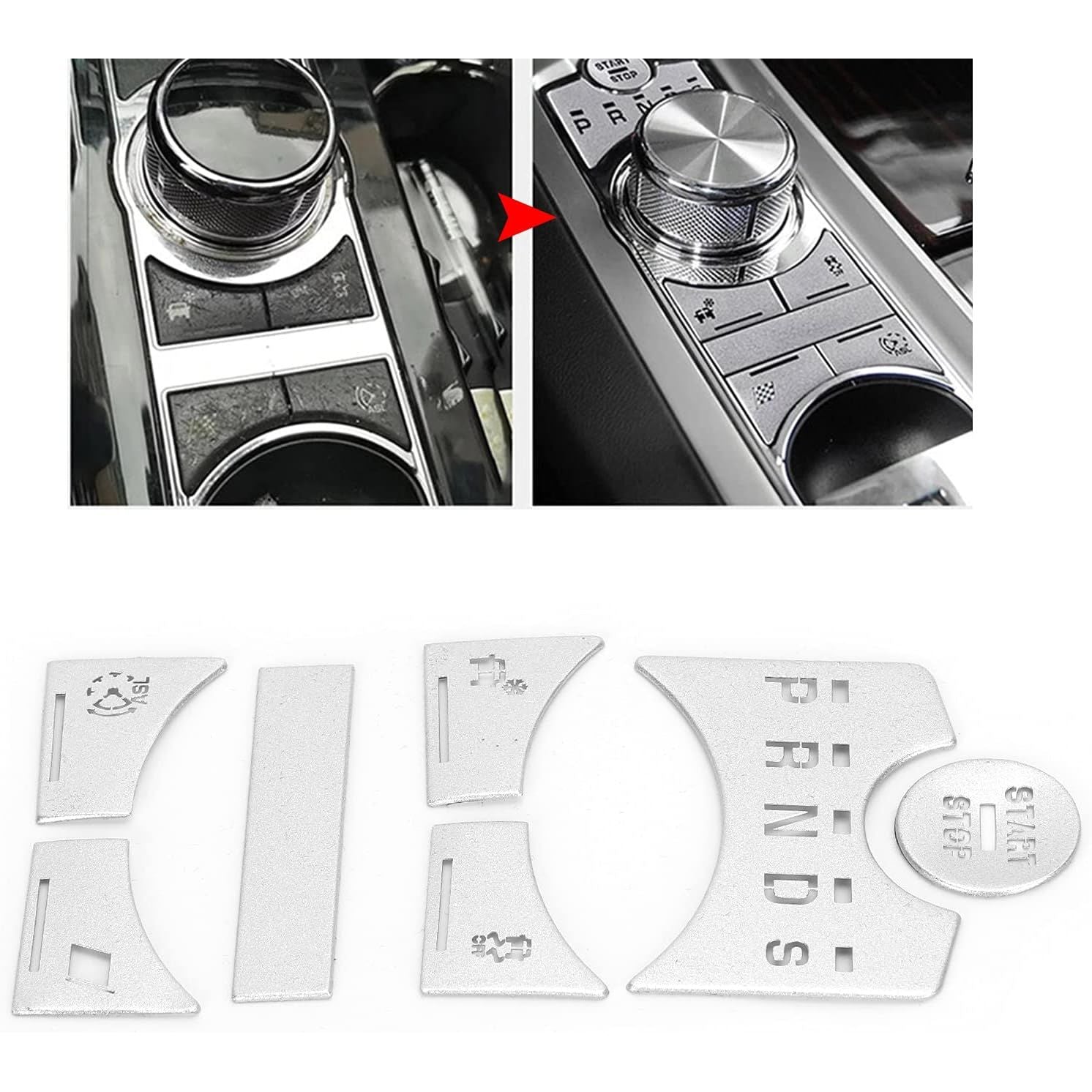 Buy now Central Control Panel Button, 7pcs Central Control Gear Shift Panel Button Cover Sticker Button Frame Cover Decal Trim Replacement for XF 2012?2015 Silver at indiglob india