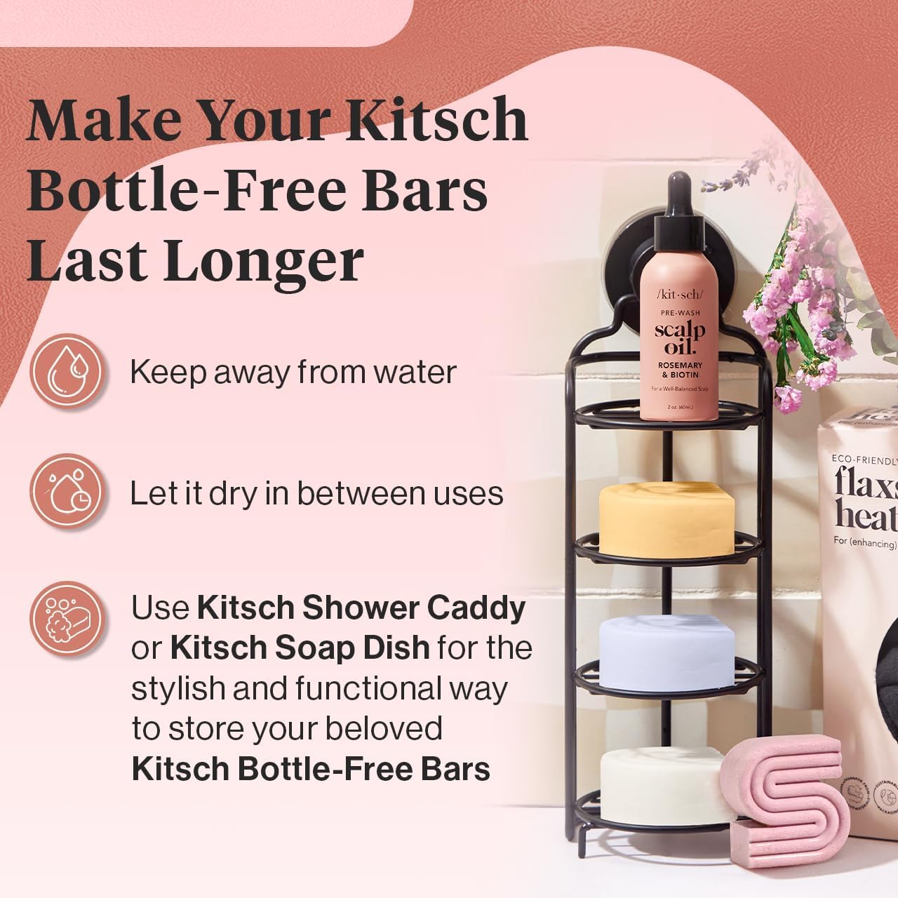 Buy now Kitsch Castor Oil Shampoo and Conditioner Set - Organic Castor Oil Hair Care for Dull & Dry Hair - Nourishing Bar Soap for Hair Growth - Free of Sulfate, Silicone, & Paraben - Made in USA - 2pcs at indiglob india