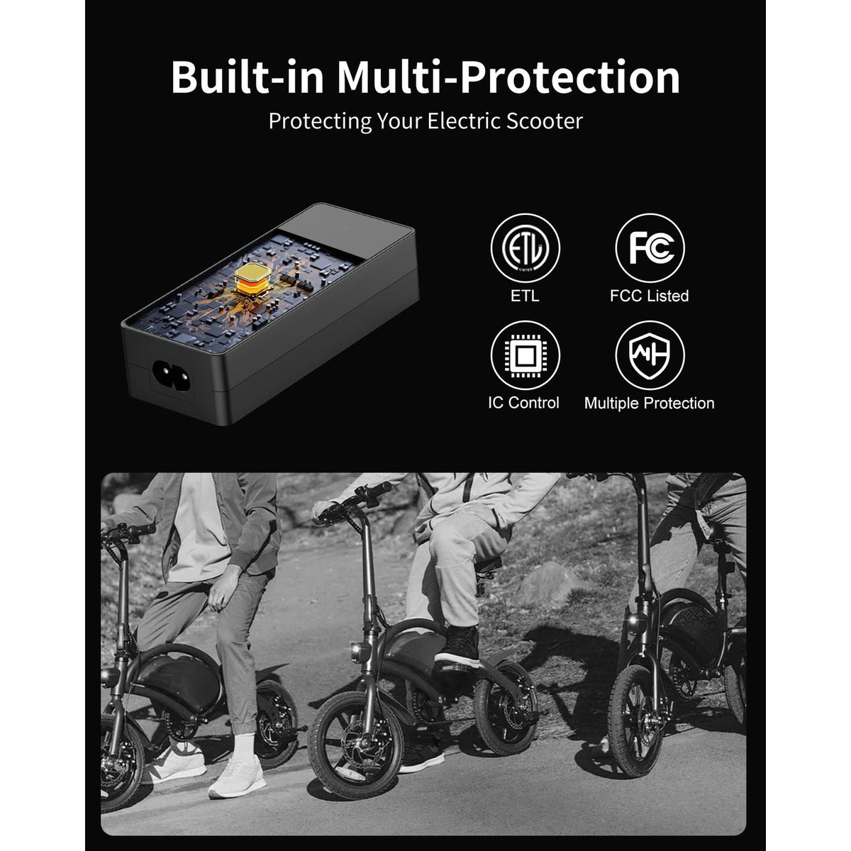 VHBW 42V Charger for Jetson Electric Bike, Compatible with Jetson Bolt, Bolt Pro, Adventure, Journey, Shadow, LX10, J5, J8 Bikes and for Jetson Eris, Ora Pro, Racer, Rhythm, Ryder Scooters