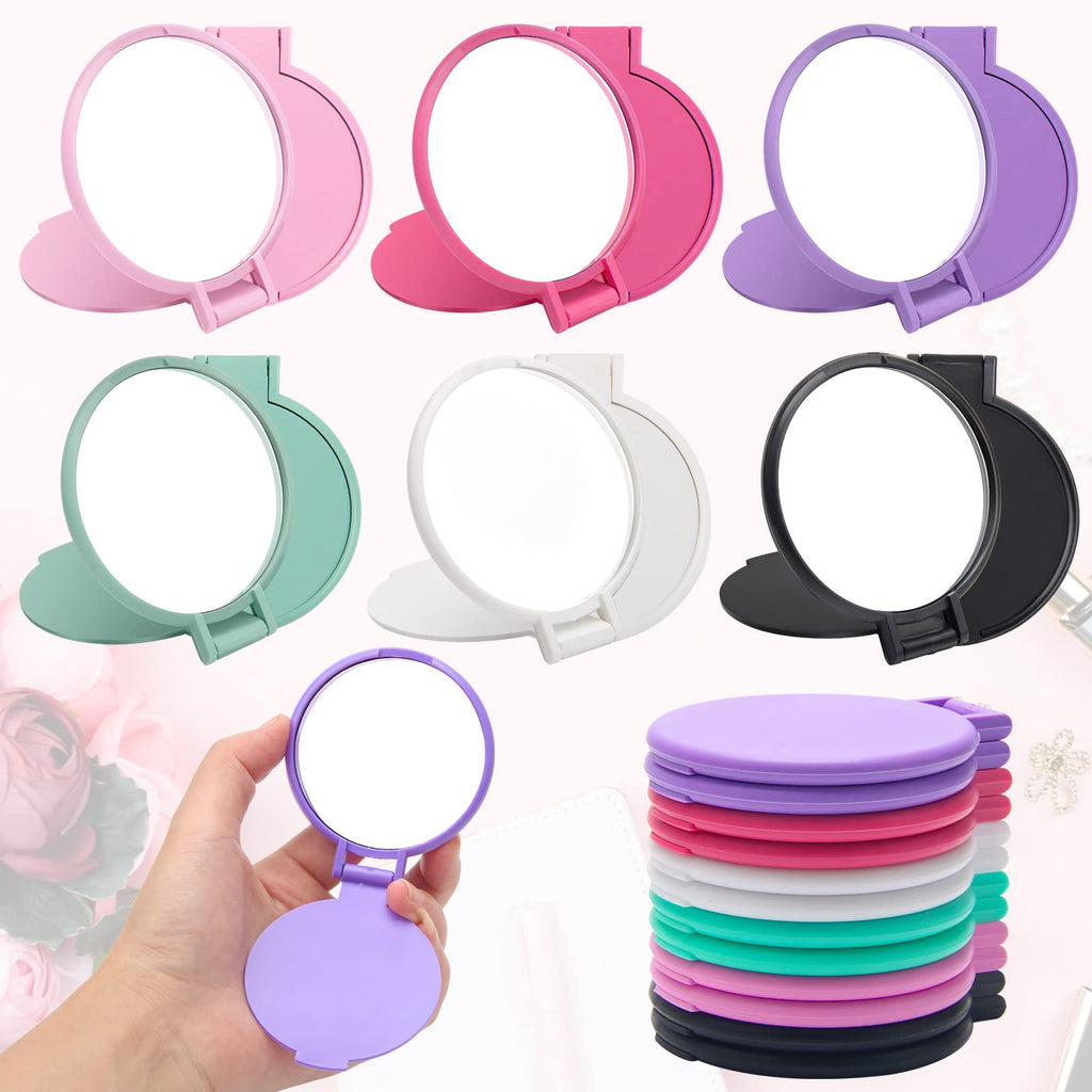 Windspeed 12P Mini Folding Mirror Round Compact Mini Handheld Makeup Mirror