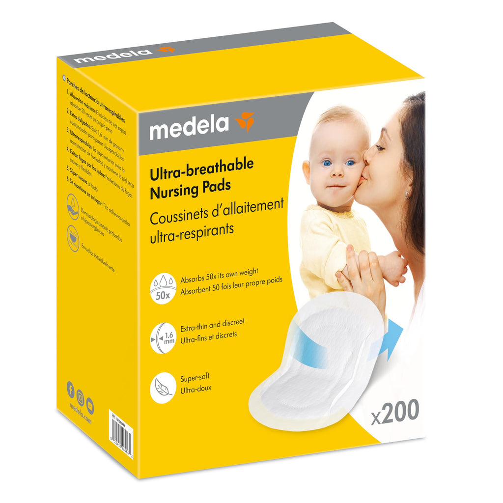 Buy now Medela Ultra-Breathable Nursing Pads, Highly Absorbent, Super Soft, Discreet Design for Comfortable Wear, Pack of 60 Ultra-Breathable 200 Count at indiglob india
