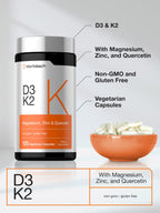 Horbäach Vitamin D3 K2 | 5000 IU D3 | 120 Capsules
