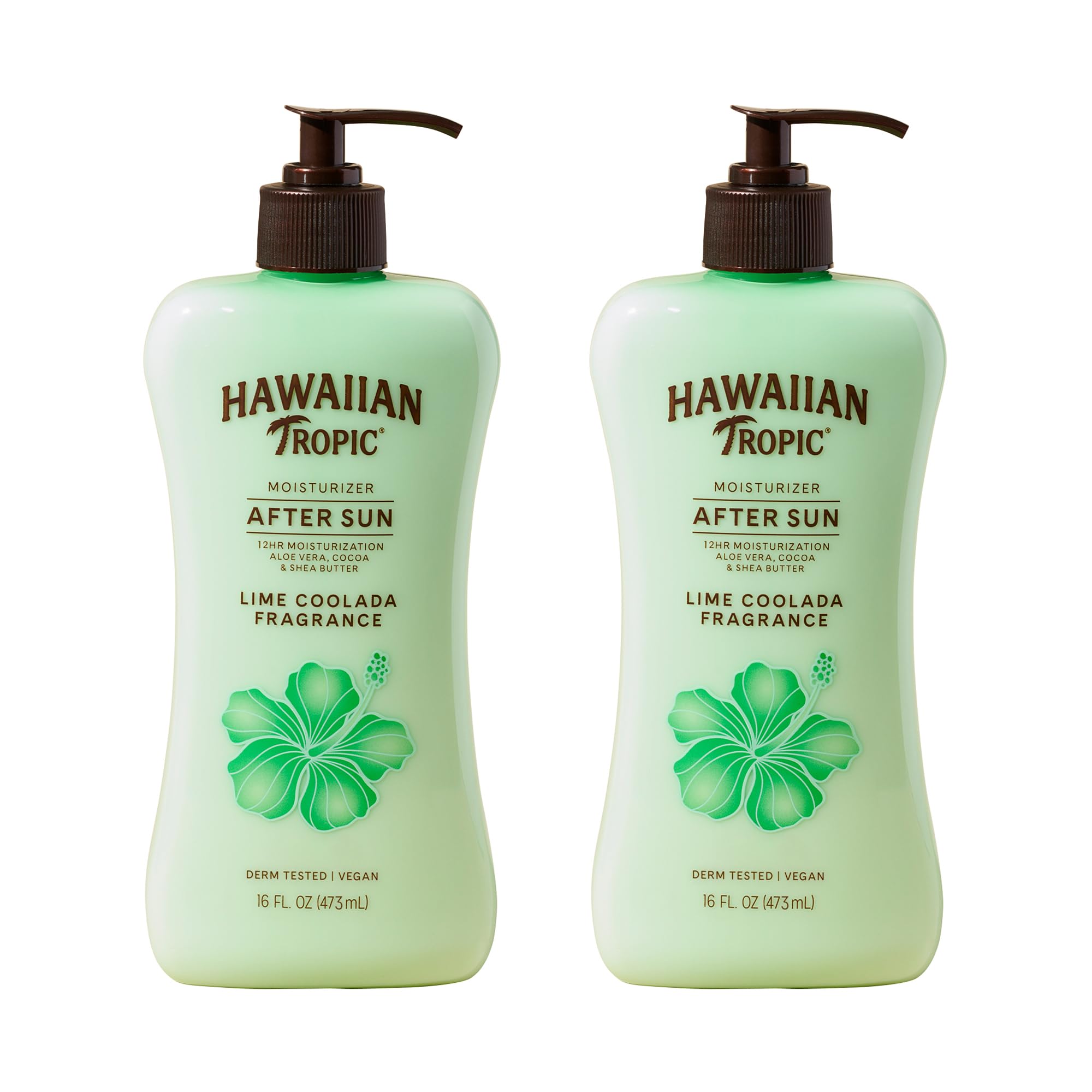Hawaiian Tropic Lime Coolada After Sun Lotion, 16 Fl Oz (2 Pack) | Moisturizing after sun care, Lime scented lotion with aloe, Contains cocoa and shea butters, 12 hour hydrating skin care