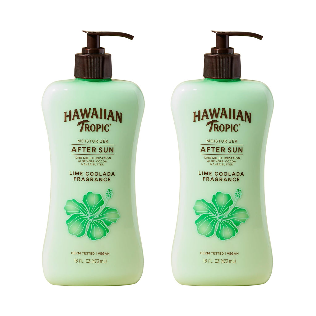 Hawaiian Tropic Lime Coolada After Sun Lotion, 16 Fl Oz (2 Pack) | Moisturizing after sun care, Lime scented lotion with aloe, Contains cocoa and shea butters, 12 hour hydrating skin care