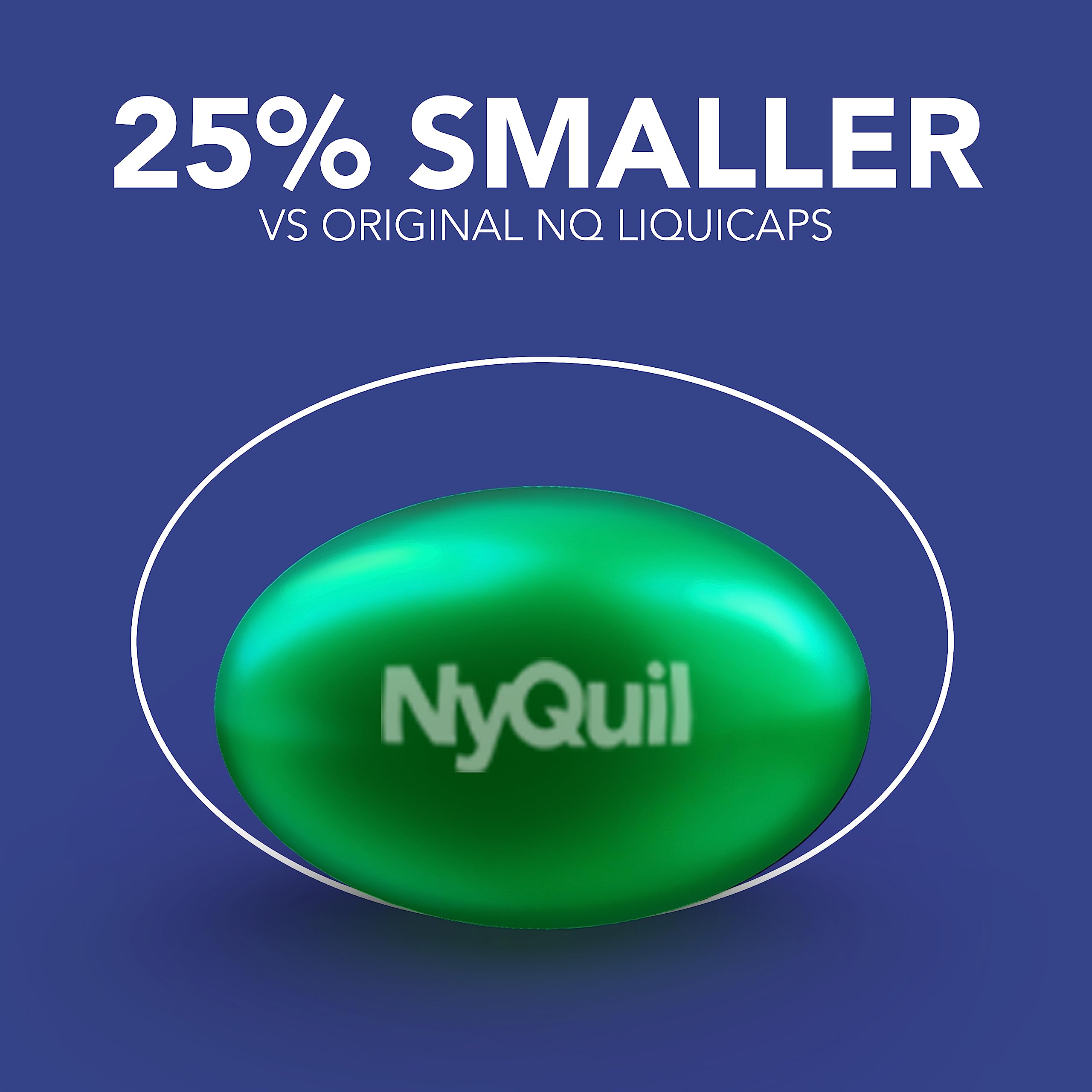 Buy now NyQuil Ultra Concentrated Cold and Flu Medicine, Nighttime, Relief for Cough, Sore Throat, Fever, Congestion, Easy to Swallow, Easy to Open Bottle, 48 LiquiCaps at indiglob india