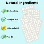 Pimple Patches for Face - 4 Size 600 Counts Acne Patches, Hydrocolloid Patches for Covering Zits and Blemishes, Spot Stickers with Salicylic Acid, Tea Tree Oil & Calendula Oil