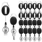 20 Pack Badge Reels Retractable with Carabiner Reel Clip Holder
