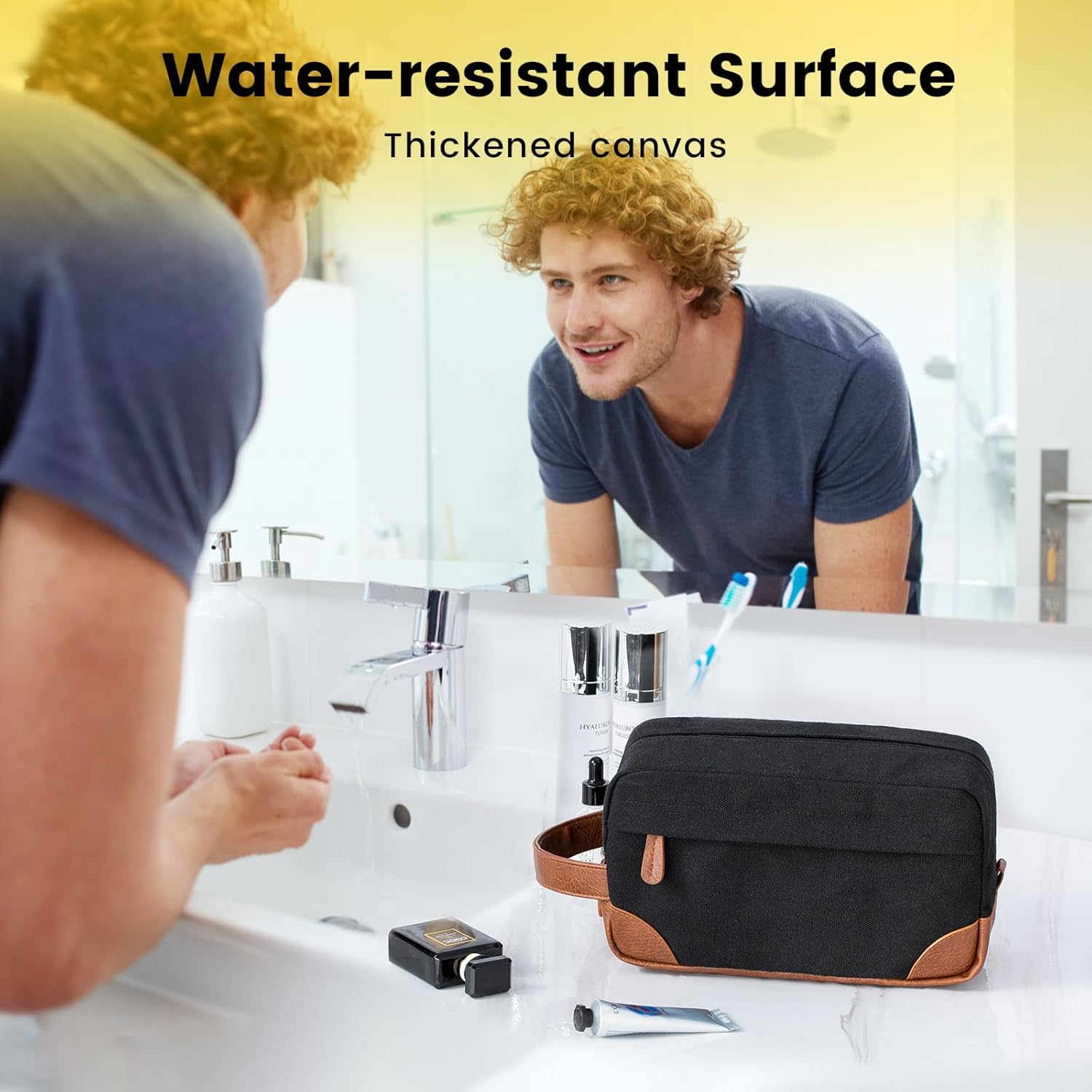Buy now Vorspack Travel Toiletry Bag - Hanging Toiletry Bag for Men Water Resistant Canvas Shaving Bag with Large Capacity for Travel - Black at indiglob india